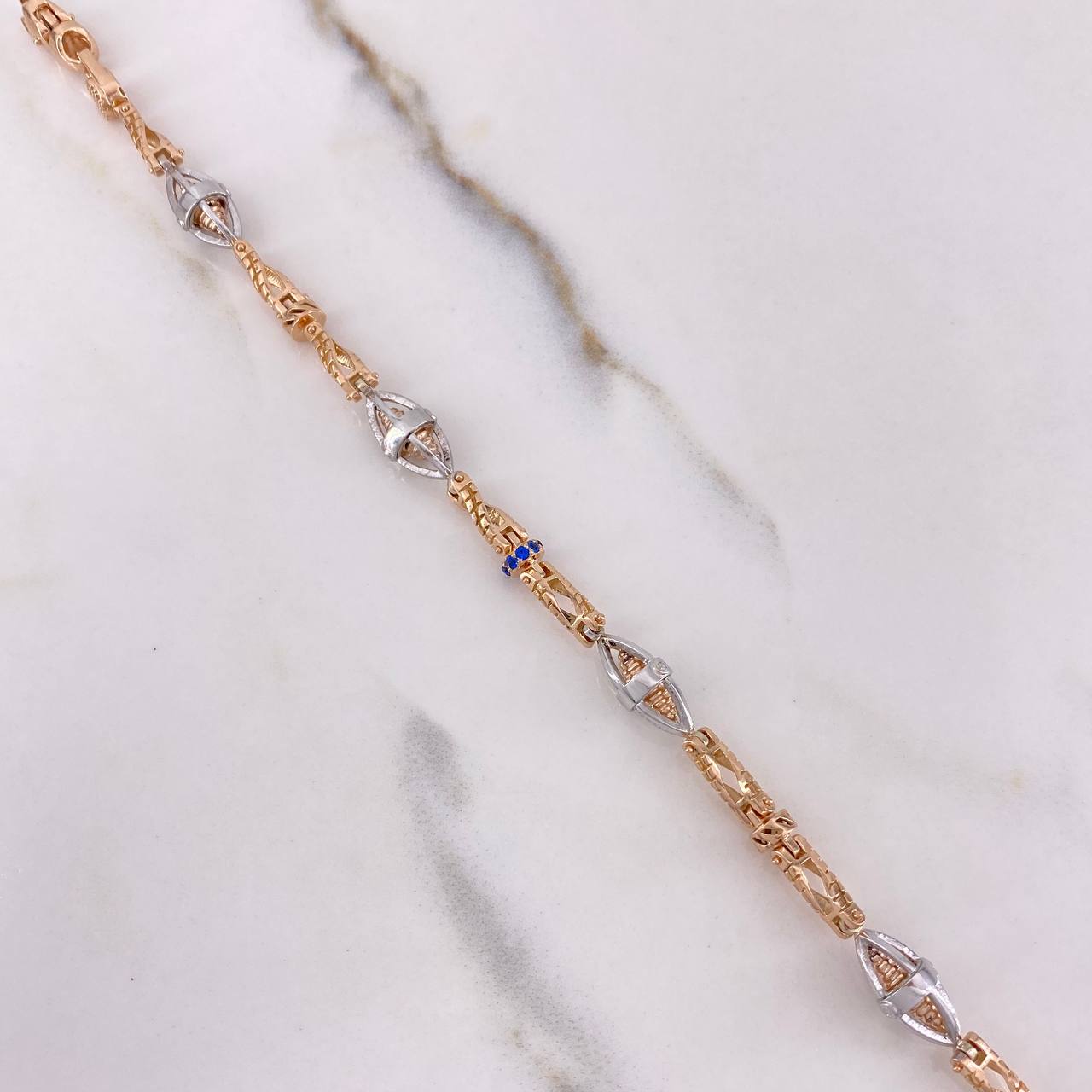 Pulso Rustico Dubai 16.5gr / 21.5cm / 6mm Circones Azules Dos Oros Blanco Rosa $