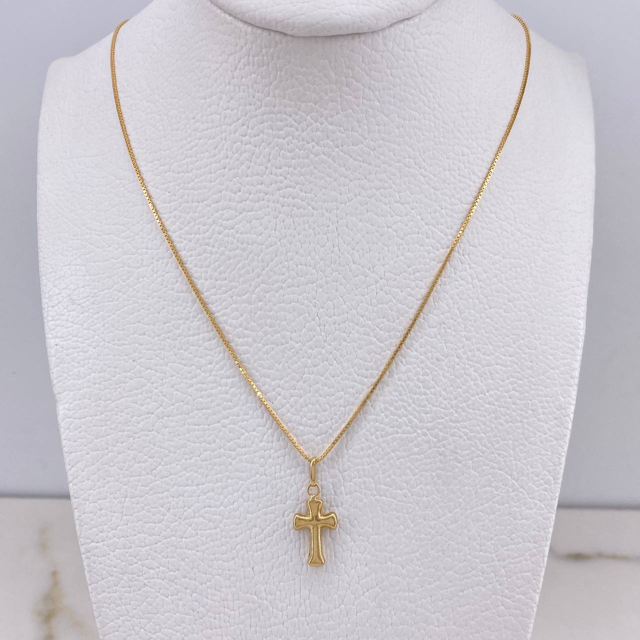 Cadena Veneciana 1.8gr / 50cm + Dije Cruz Imperial 0.35gr / 1.9cm / Oro Amarillo (Oferta) $