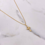 Cadena Veneciana 1.8gr / 50cm + Dije Cruz Imperial 0.35gr / 1.9cm / Oro Amarillo (Oferta) $