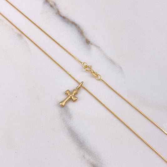 Cadena Veneciana 1.8gr / 50cm + Dije Cruz Imperial 0.35gr / 1.9cm / Oro Amarillo (Oferta) $