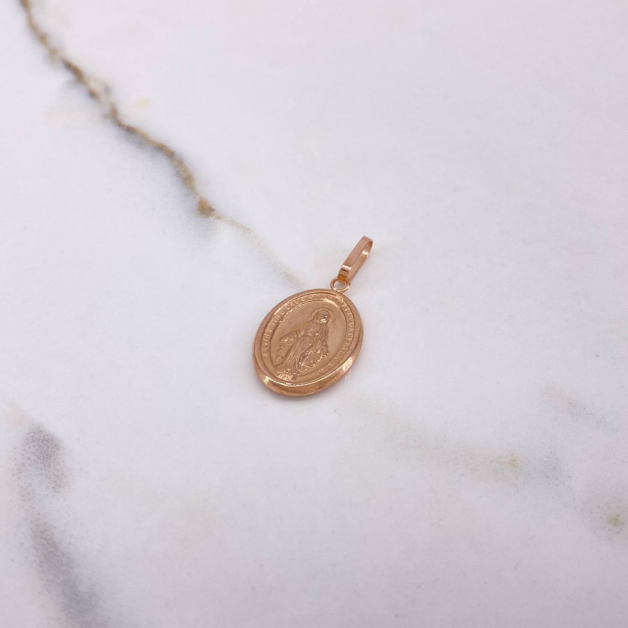 Dije Virgen Milagrosa 1.3gr / 3cm / Troquelada Oro Rosa &