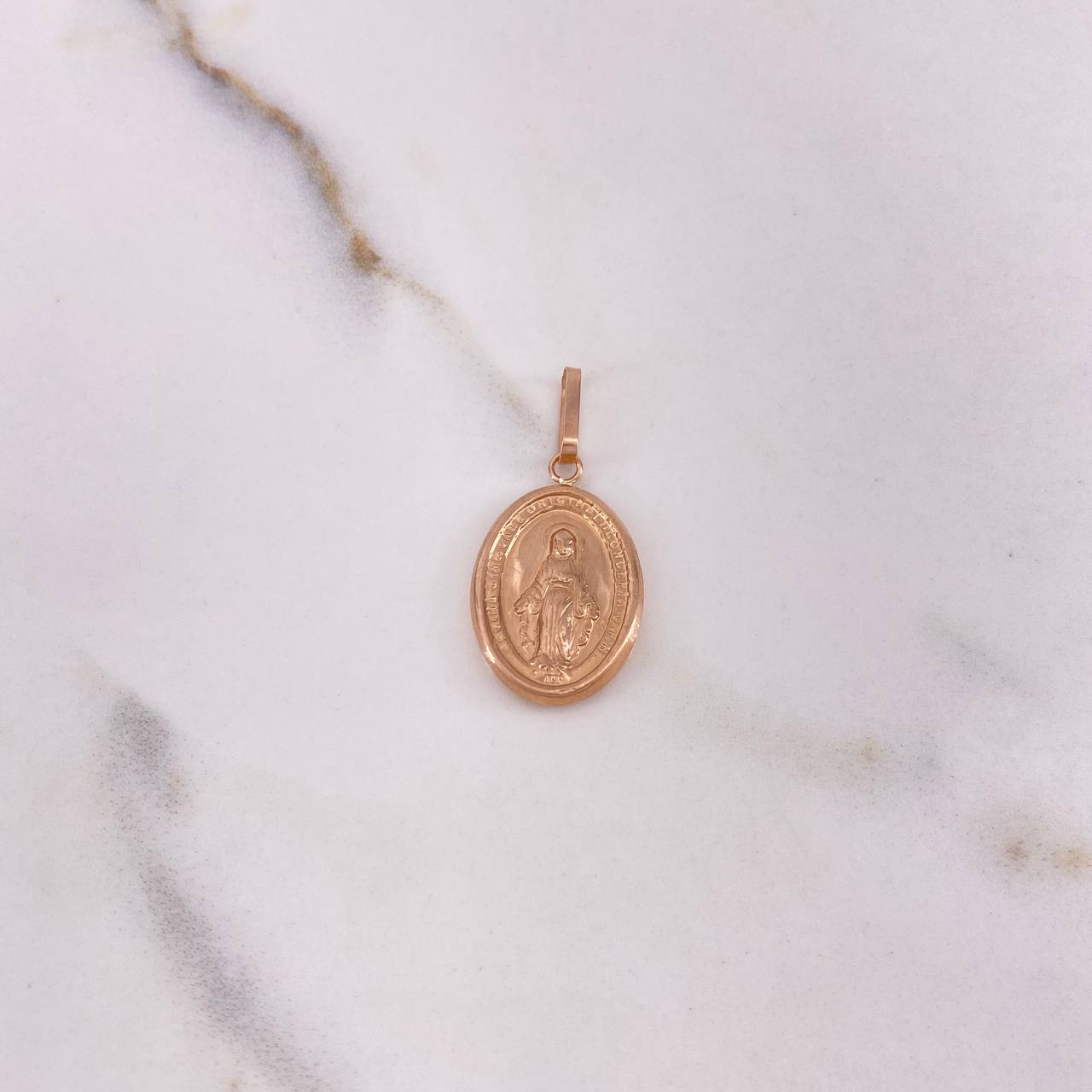 Dije Virgen Milagrosa 1.3gr / 3cm / Troquelada Oro Rosa &