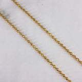 Cadena Militar 20.65gr / 65cm / 3mm Bolas Diamantadas Oro Amarillo $