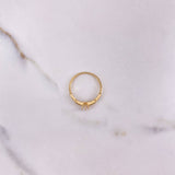 Anillo Solitario 1.7gr / T7 / Circones Blancos Oro Amarillo &