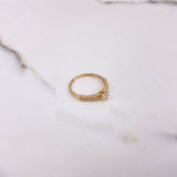 Anillo Solitario 1.7gr / T7 / Circones Blancos Oro Amarillo &