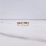 Anillo Solitario 1.7gr / T7 / Circones Blancos Oro Amarillo &