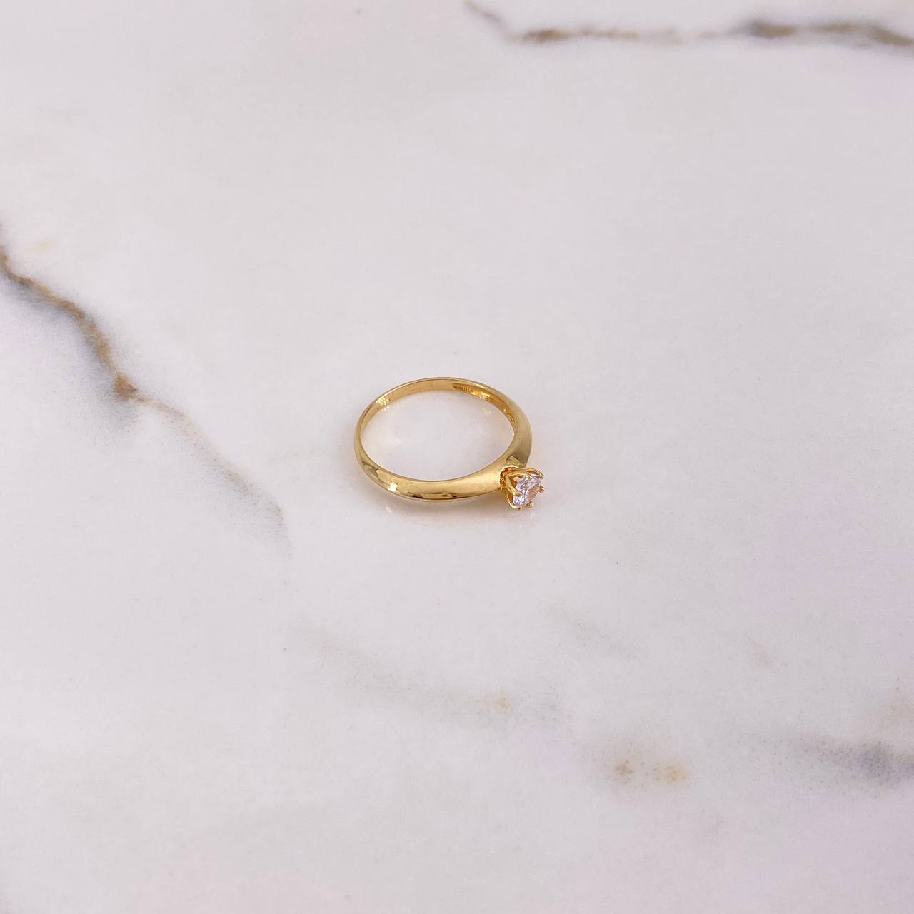 Anillo Solitario 1.95gr / T6 1/4 / Circon Blanco Oro Amarillo &