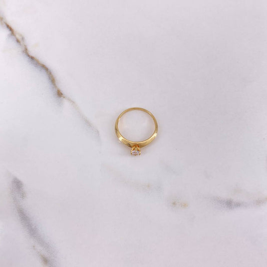 Anillo Solitario 1.95gr / T6 1/4 / Circon Blanco Oro Amarillo &
