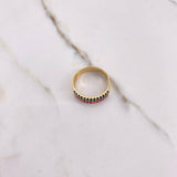 Anillo Banda  3.6gr / T8 1/2 / Circones Azules Verdes Fucsias  Oro Amarillo &