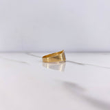 Anillo Sello Banda 3.9gr / T7 / Circones Blancos Dos Oros Amarillo Blanco $