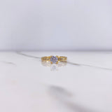 Anillo Solitario Churumbela 3gr / T6 1/4 / Circones Blancos Oro Amarillo &