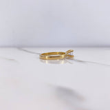 Anillo Solitario Churumbela 3gr / T6 1/4 / Circones Blancos Oro Amarillo &