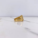 Anillo Virgen de Guadalupe 7.65gr / T 9 3/4 Circones Blancos Oro Amarillo &