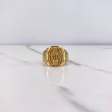 Anillo Virgen de Guadalupe 7.65gr / T 9 3/4 Circones Blancos Oro Amarillo &