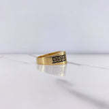 Anillo Medusa Greca  10gr / T10 1/2 / Circones Blancos Tres Oros &