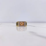 Anillo Medusa Greca  10gr / T10 1/2 / Circones Blancos Tres Oros &