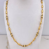 Cadena Rustica Barril 14.1gr / 60cm / Cauchos Negros Oro Amarillo $