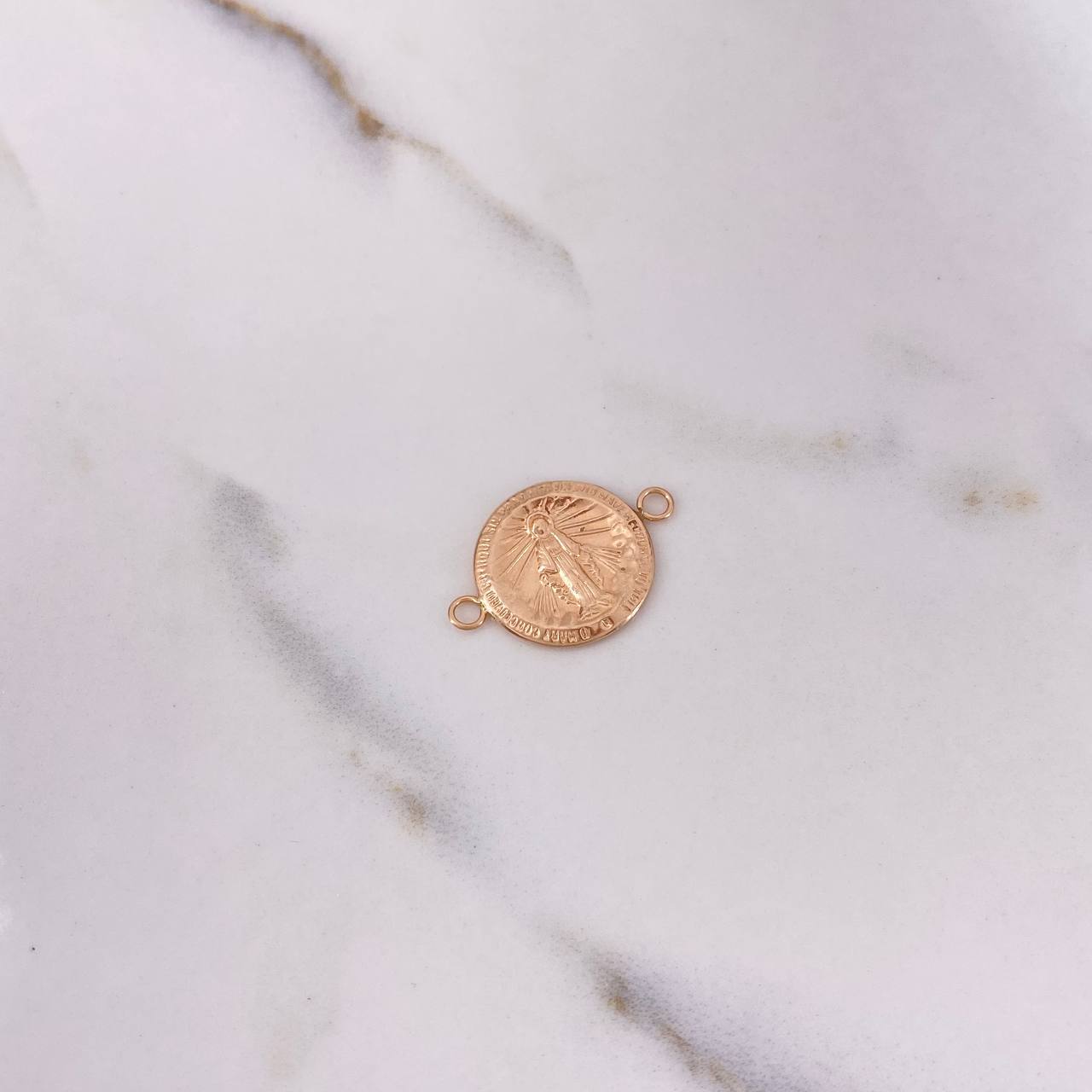 Herraje Virgen Milagrosa 1.15gr / 2.4cm / Troquelado Oro Rosa &