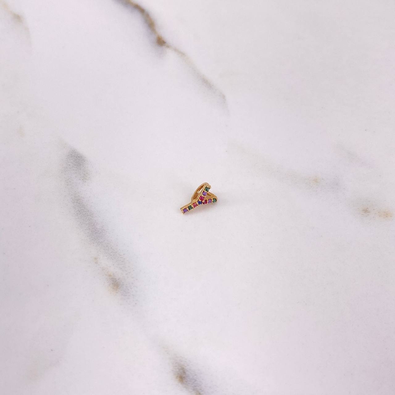 Dije Letra Y 0.3gr / 0.9cm / Circones Colores Oro Rosa &