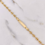 Pulso Bebé GC 2.95gr / 15cm / 4mm Placa Lisa Rectangular Oro Amarillo &