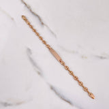 Pulso Bebé GC 3gr / 14.5cm / 4mm Placa Lisa Rectangular Oro Rosa &