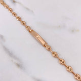Pulso Bebé GC 2.8gr / 13cm / 4mm Placa Rectangular Bordes Punteados Oro Rosa &