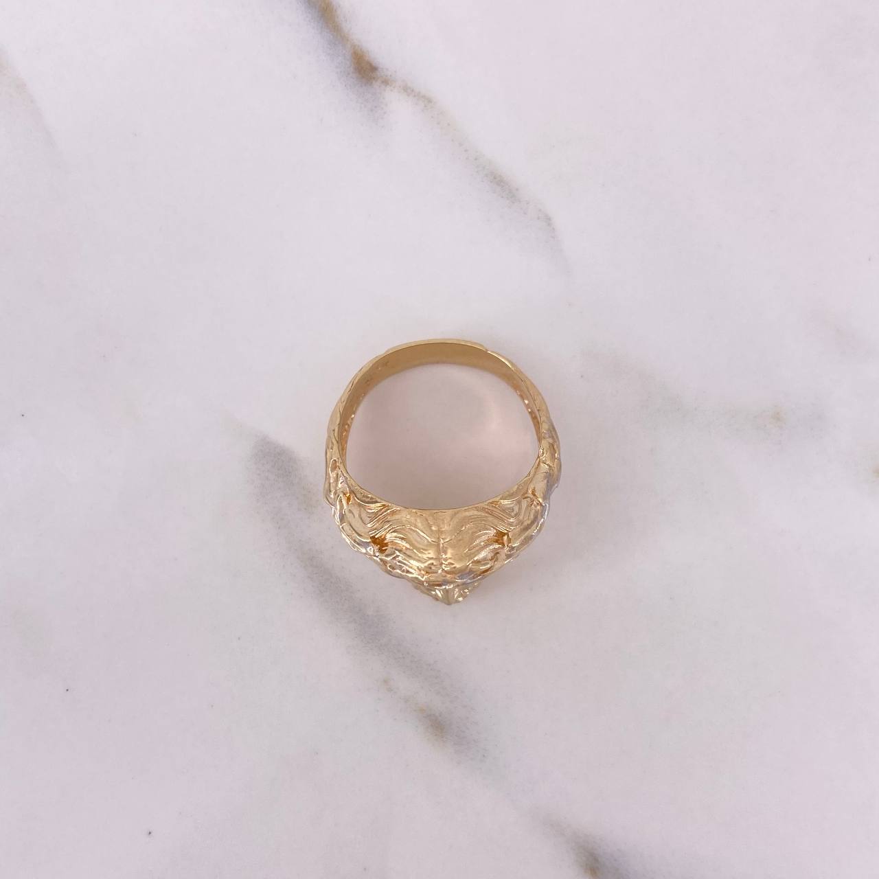 Anillo Rostro Cristo 11.3gr / T11 1/4 / Dos Oros Amarillo Blanco $