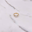 Anillo Solitario 1.3gr / T6 / Circon Blanco Dos Oros Amarillo Blanco &