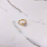 Anillo Solitario 15s Halo 1.75gr / T6 / Circones Blancos Lila Oro Amarillo &