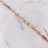 Cadena Rustica 12.9gr / 60cm / 5mm Barril Cruz Oro Rosa $