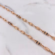 Cadena Rustica 12.9gr / 60cm / 5mm Barril Cruz Oro Rosa $