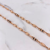 Cadena Rustica 12.9gr / 60cm / 5mm Barril Cruz Oro Rosa $