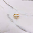 Anillo Solitario Flor 1.3gr / T6 1/4 / Circones Blancos Oro Amarillo &