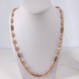 Cadena Rustica 12.9gr / 60cm / 5mm Barril Cruz Oro Rosa $