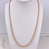 Cadena Militar 21.8gr / 70cm / 3mm Bolas Diamantadas Oro Rosa &