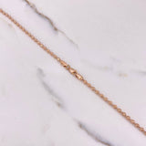 Cadena Militar 21.8gr / 70cm / 3mm Bolas Diamantadas Oro Rosa &