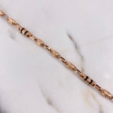 Cadena Rustica 12.9gr / 60cm / 5mm Barril Cruz Oro Rosa $