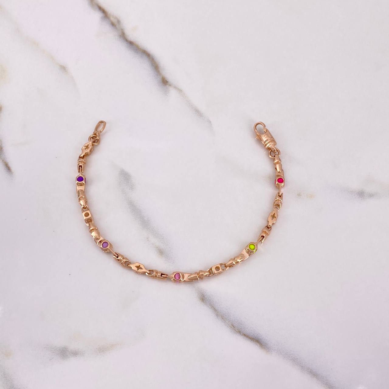 Pulso Rustico 10gr / 17cm / Cauchos Colores Oro Rosa &