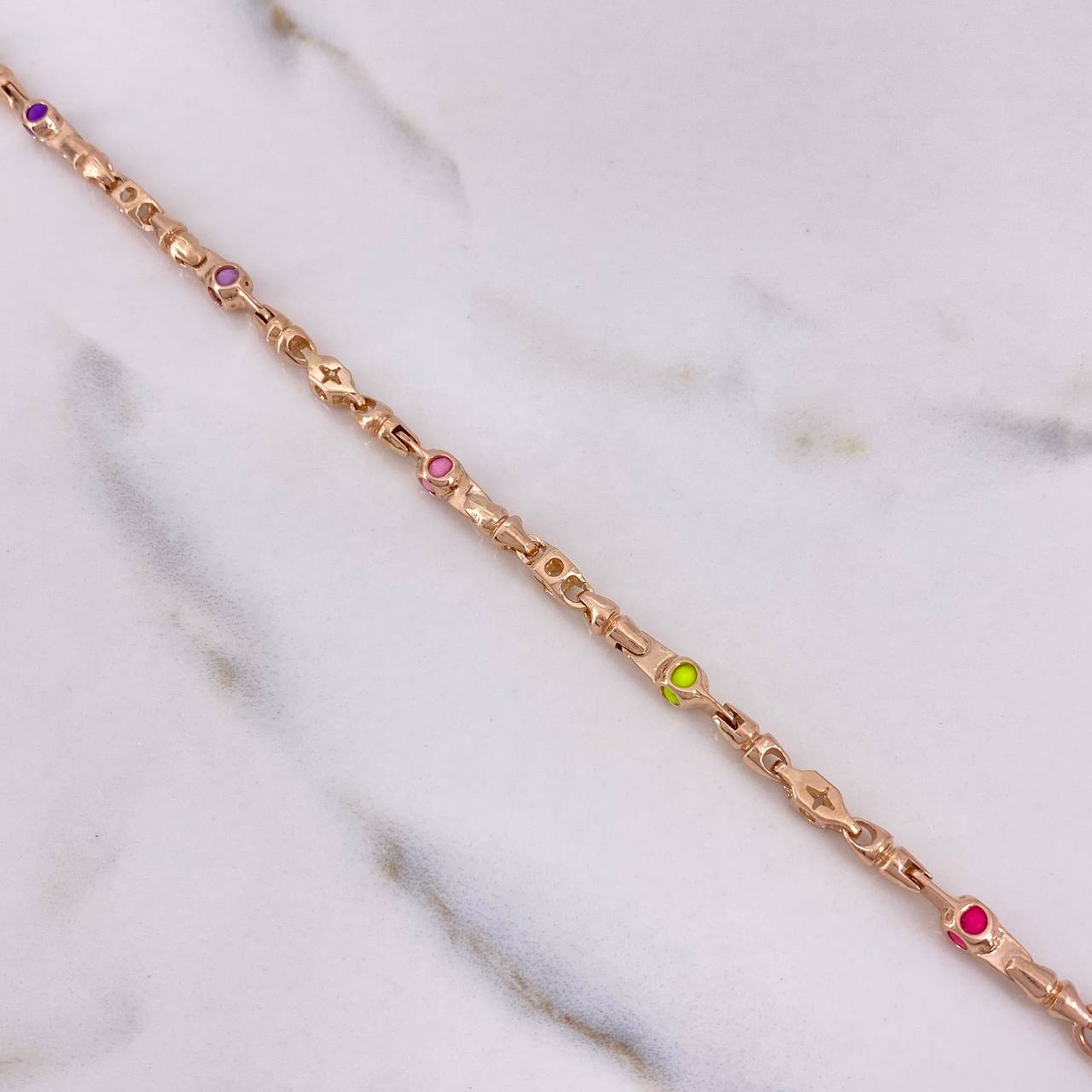 Pulso Rustico 10gr / 17cm / Cauchos Colores Oro Rosa &