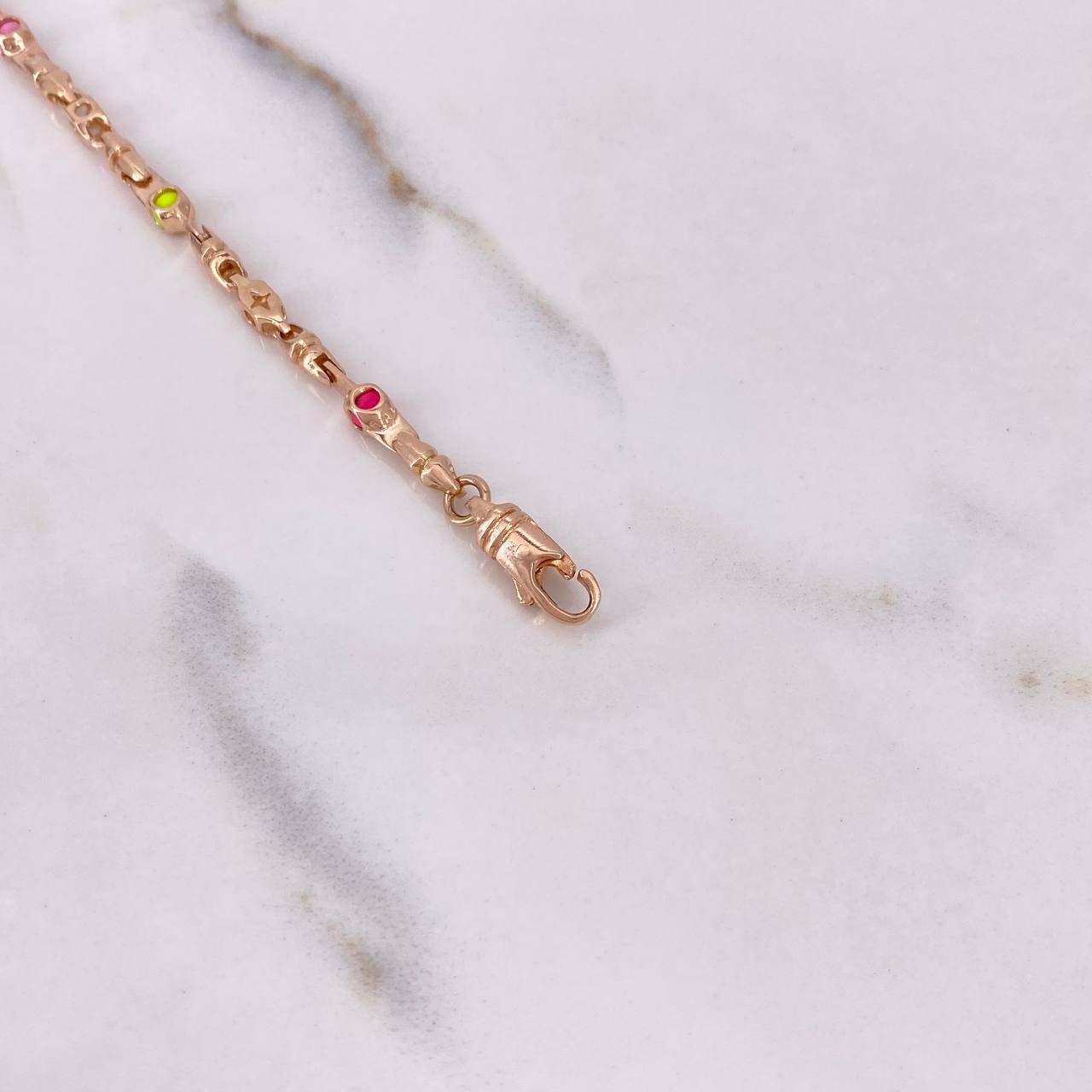 Pulso Rustico 10gr / 17cm / Cauchos Colores Oro Rosa &
