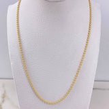 Cadena Militar 7.5gr / 45cm / 2mm Bola Lisa Oro Amarillo +3 $