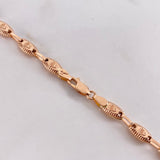 Cadena Rustica 12.2gr / 50cm / 5mm Barril Rayado Corona Oro Rosa $