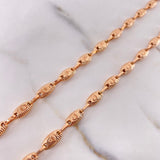 Cadena Rustica 12.2gr / 50cm / 5mm Barril Rayado Corona Oro Rosa $