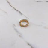 Anillo Argolla Tres Lineas 3.4gr / T6 1/4 / Circones Blancos Oro Amarillo $