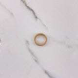Anillo Argolla Tres Lineas 3.4gr / T6 1/4 / Circones Blancos Oro Amarillo $