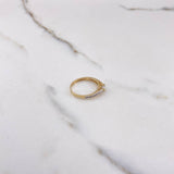 Anillo Solitario Churumbela 1.95gr / T6 1/4 / Circones Blancos Dos Oros Amarillo Blanco $