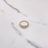 Anillo Solitario Churumbela 1.95gr / T6 1/4 / Circones Blancos Dos Oros Amarillo Blanco $