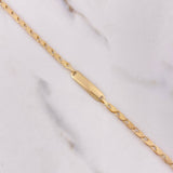 Pulso Bebe Ojiva 1.95gr / 16cm / 3mm Placa Rectangular Curva Lisa Oro Amarillo $