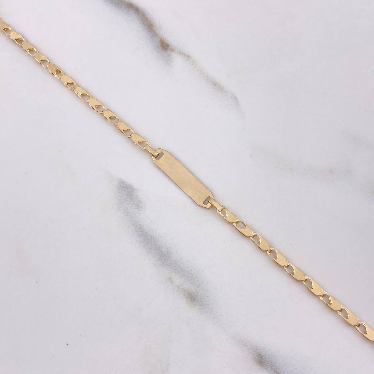 Pulso Bebe Ojiva 2.05gr / 15.5cm / 3mm Placa Rectangular Lisa Oro Amarillo $