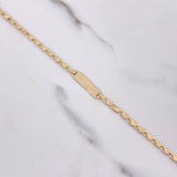 Pulso Bebe Ojiva 2.05gr / 15.5cm / 3mm Placa Rectangular Lisa Oro Amarillo $